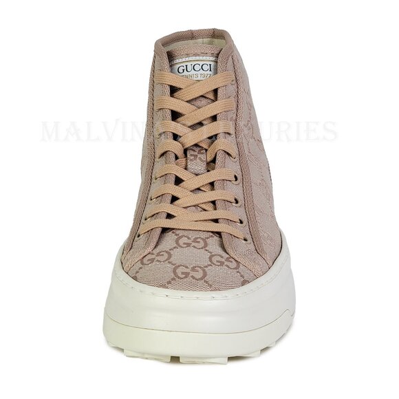 GUCCI SNEAKERS TENNIS 1977 GG SUPREME LOGO CANVAS SHOES  sz 39.5 9.5 US - Picture 9 of 14